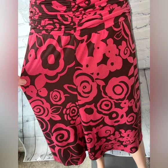Maggy Boutique Red & Brown Floral Dress size 8 - Picture 8 of 9